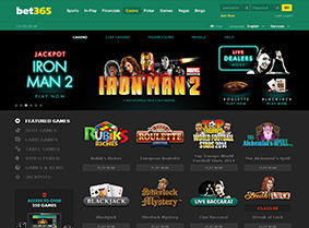 Bet365 Casino's home page