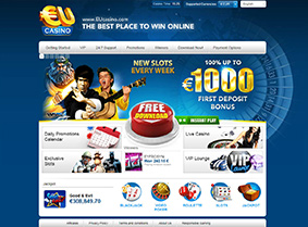 EU Casino's home page