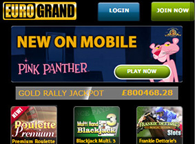 Eurogrand's mobile casino
