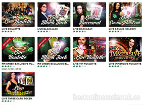 Mr Green Live Casino Games